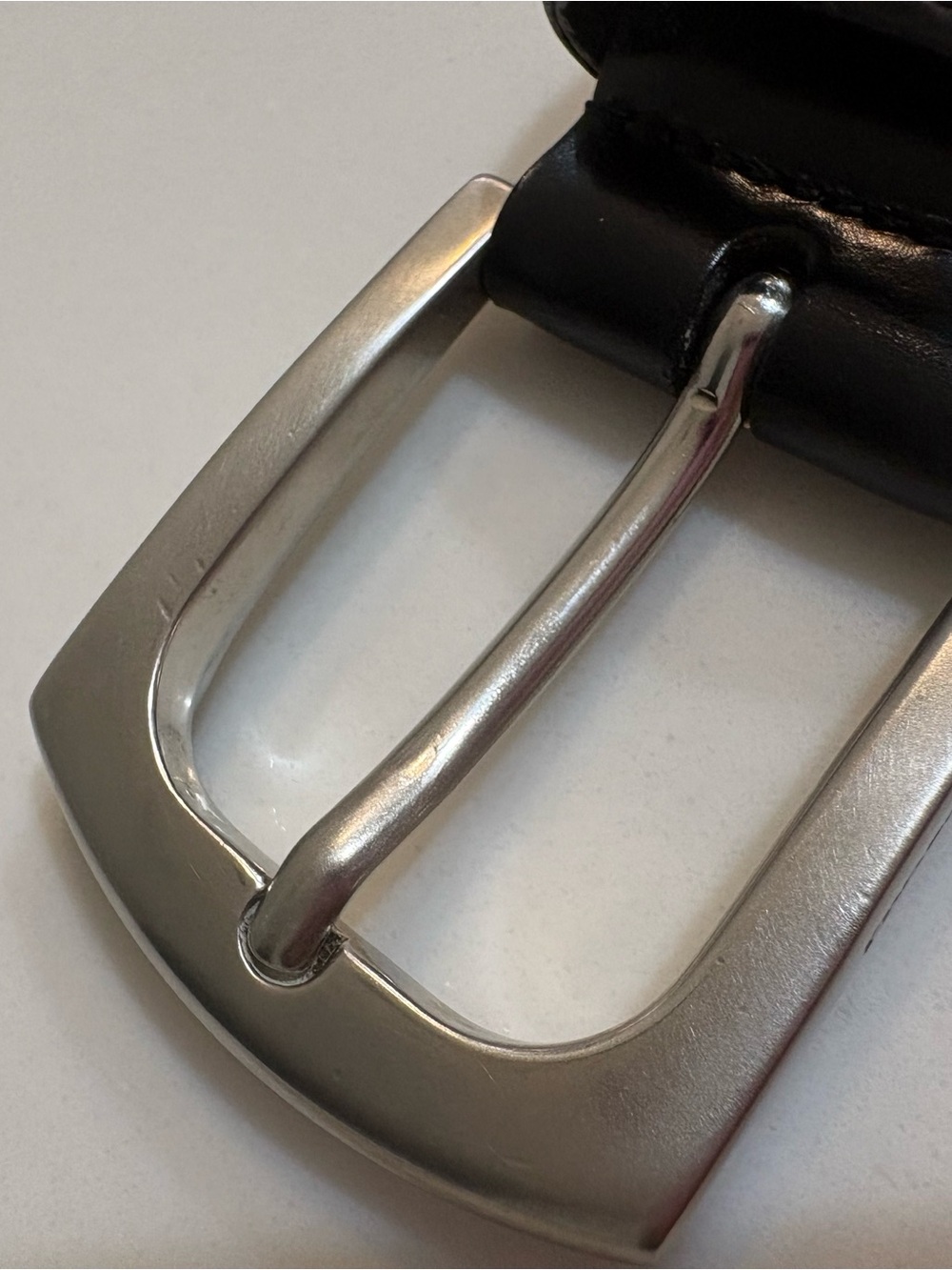 Prada Black Leather Belt with Silver-Tone Buckle - Picture 8 of 12